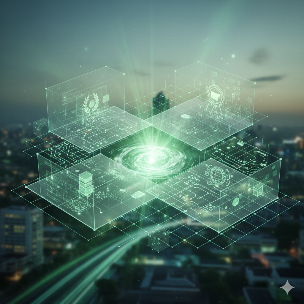 Modern business district in Mauritius